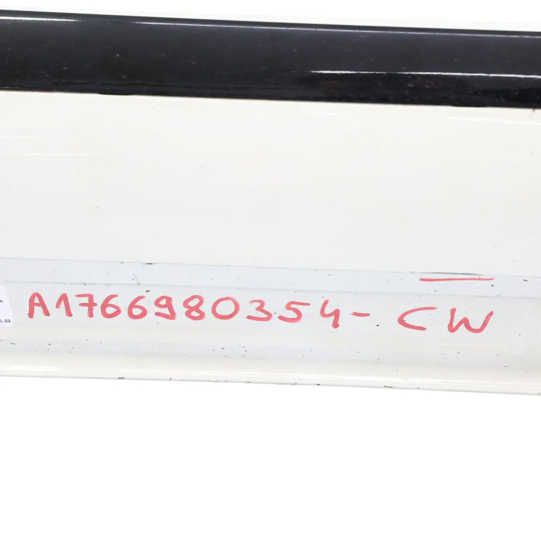 Mercedes W176 Side Skirt AMG Right O/S Door Sill Cover Calcite White - 650 - SKU A1766980354-CW - Part number A1766980354