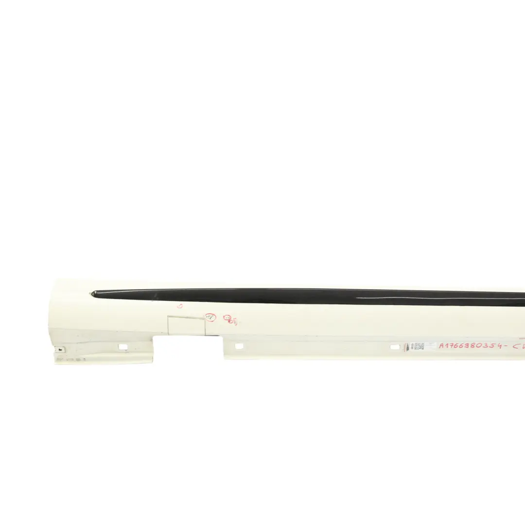 Mercedes W176 Side Skirt AMG Right O/S Door Sill Cover Calcite White - 650 - SKU A1766980354-CW - Part number A1766980354
