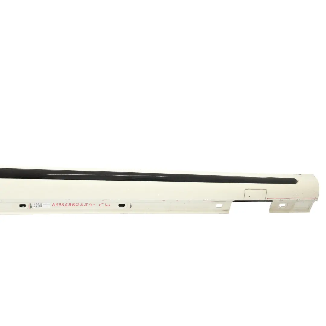 Mercedes W176 Seitenschweller Abdeckung AMG Rechts Calcite White Weiss - 650 - SKU A1766980354-CW - Teilenummer A1766980354
