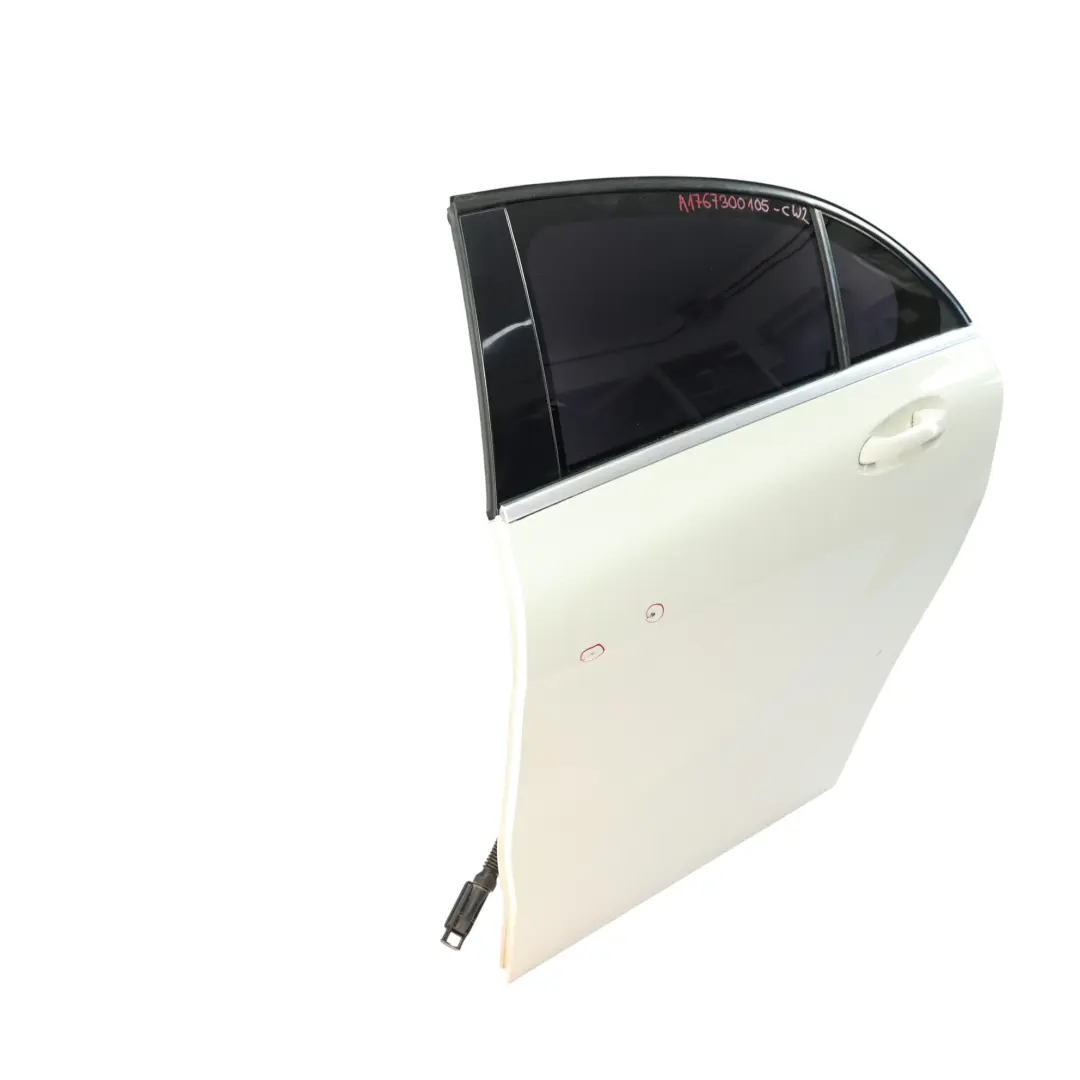 Puerta Trasera Izquierda Clase A Blanco Calcita 650 para Mercedes W176 con número de pieza A1767300105 Mercedes W176 Puerta Trasera Izquierda Clase A Blanco Calcita 650 - SKU A1767300105-CW2 - Número de pieza A1767300105