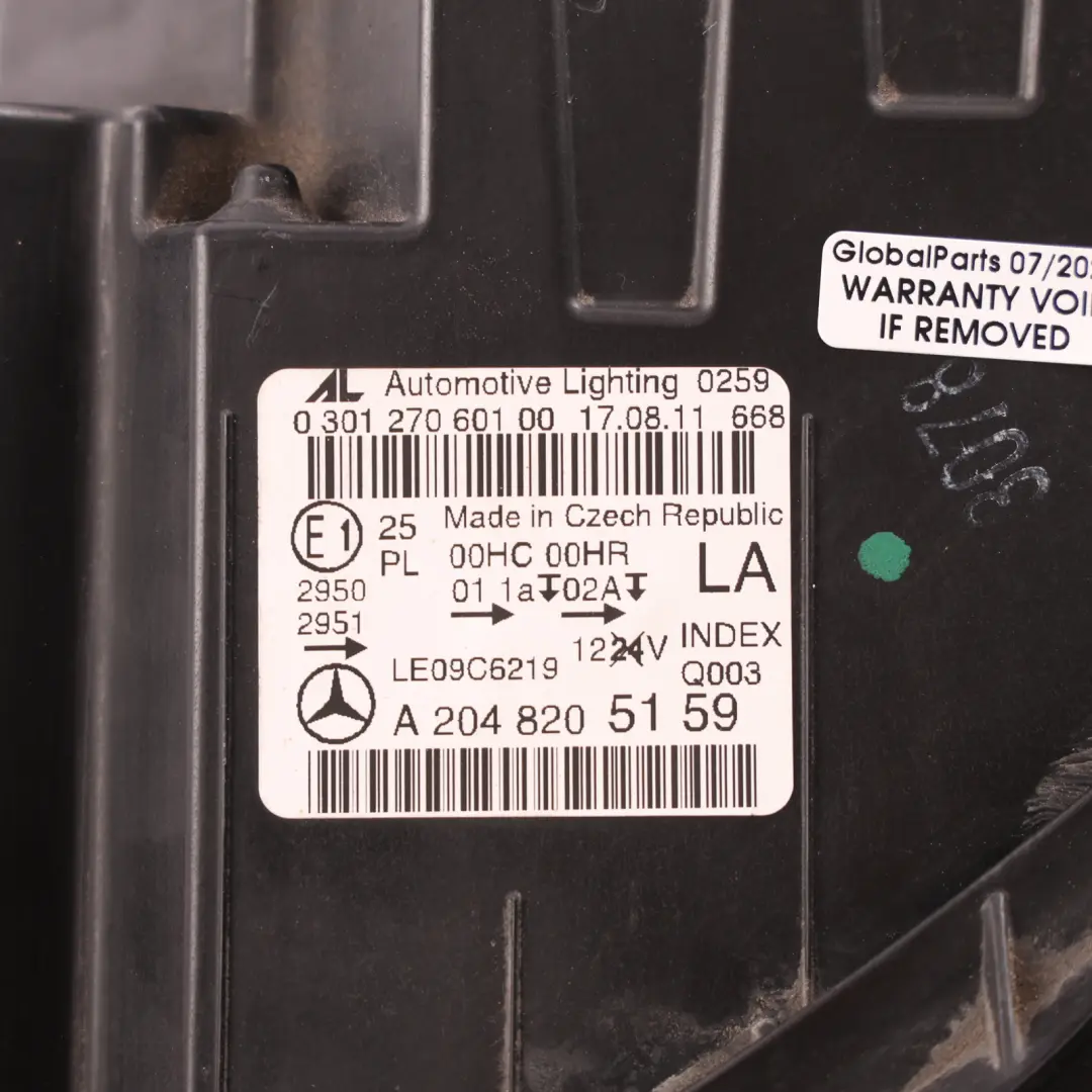 Mercedes W204 Headlamp Headlight Lamp Light Front Left N/S - SKU A2048205159-1 - Part number A2048205159