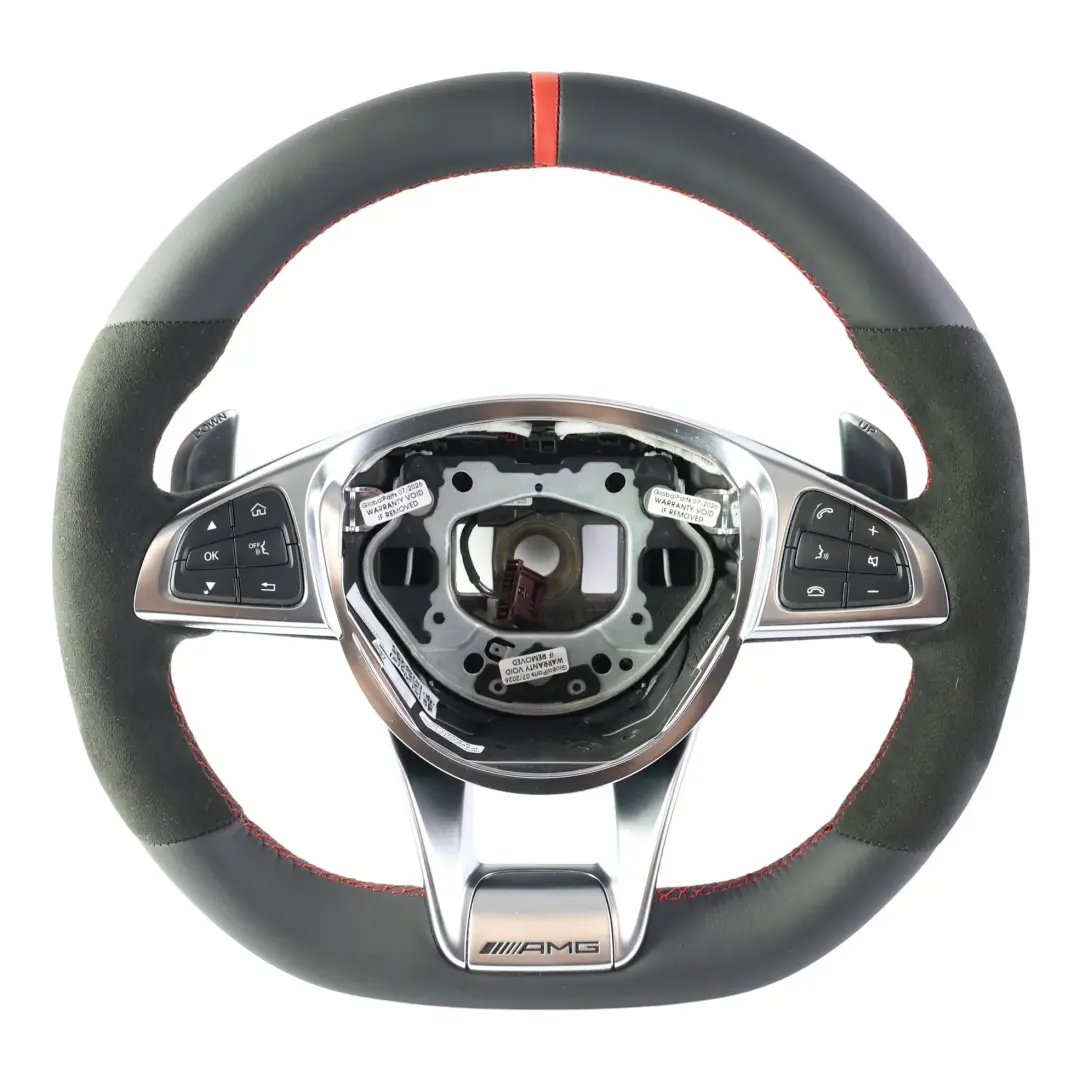 NUEVO Cuero Alcantara Levas Cambio A2054602703 para Mercedes W205 AMG Volante con número de pieza A2054602403 Mercedes W205 AMG Volante NUEVO Cuero Alcantara Levas Cambio A2054602703 - SKU A2054602403-1 - Número de pieza A2054602403
