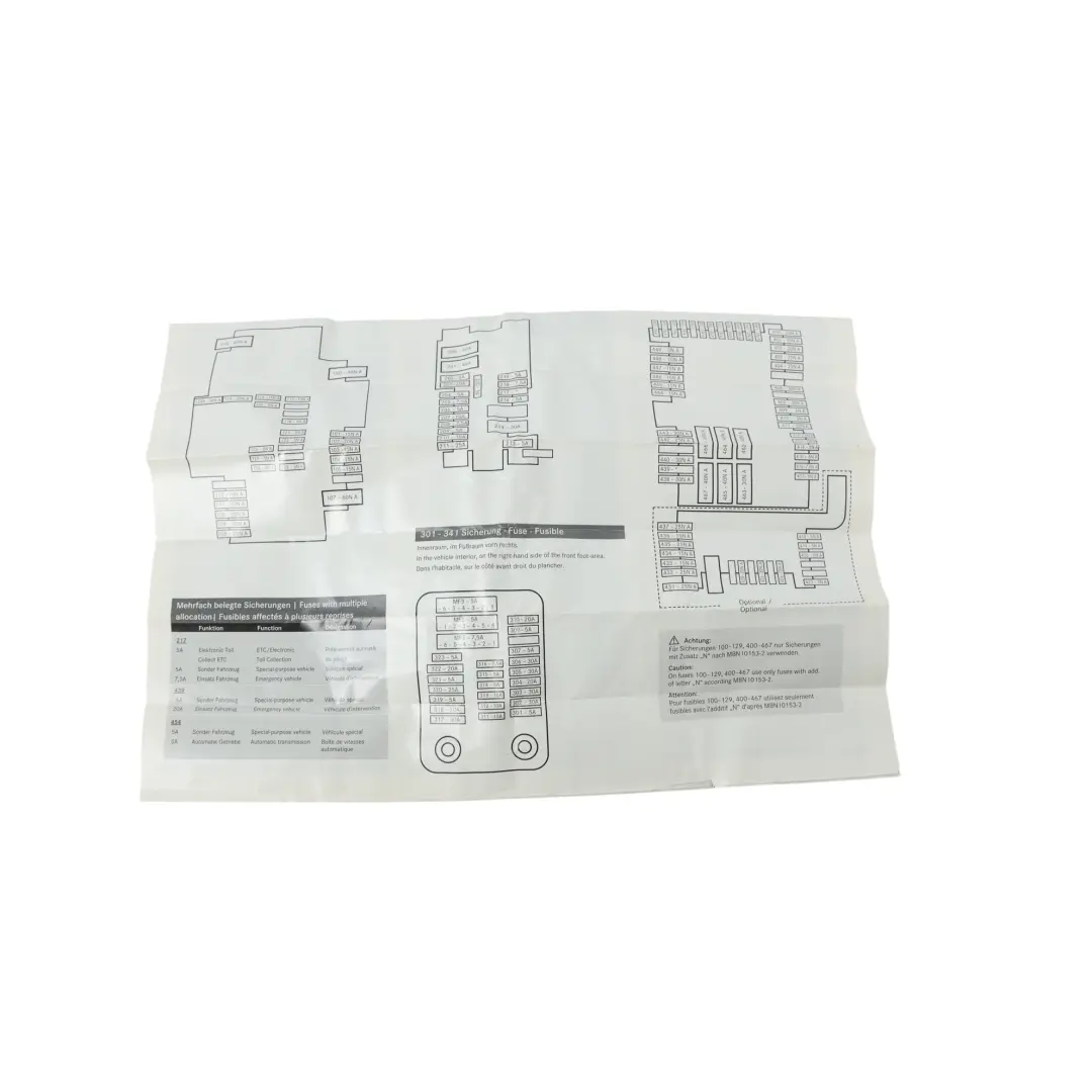 Mercedes W205 Manuale Guida Allocazione Fusibili Libretto - SKU A2055847010 - Numero di parte A2055847010