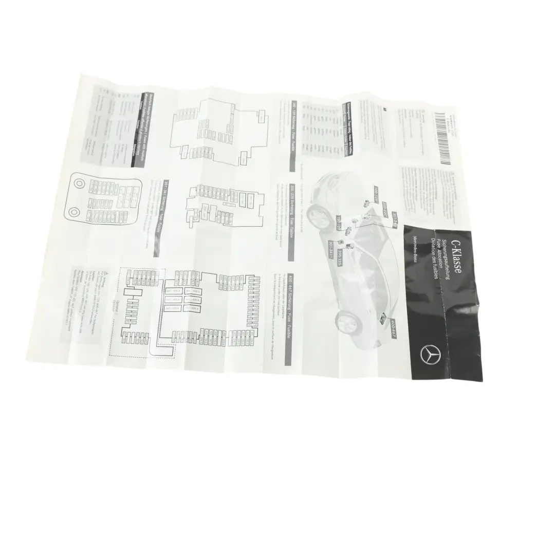 Handbuch Sicherungsbelegung Sicherungsbezeichnung Heft für Mercedes W205 mit Teilenummer A2055847010 Mercedes W205 Handbuch Sicherungsbelegung Sicherungsbezeichnung Heft - SKU A2055847010 - Teilenummer A2055847010