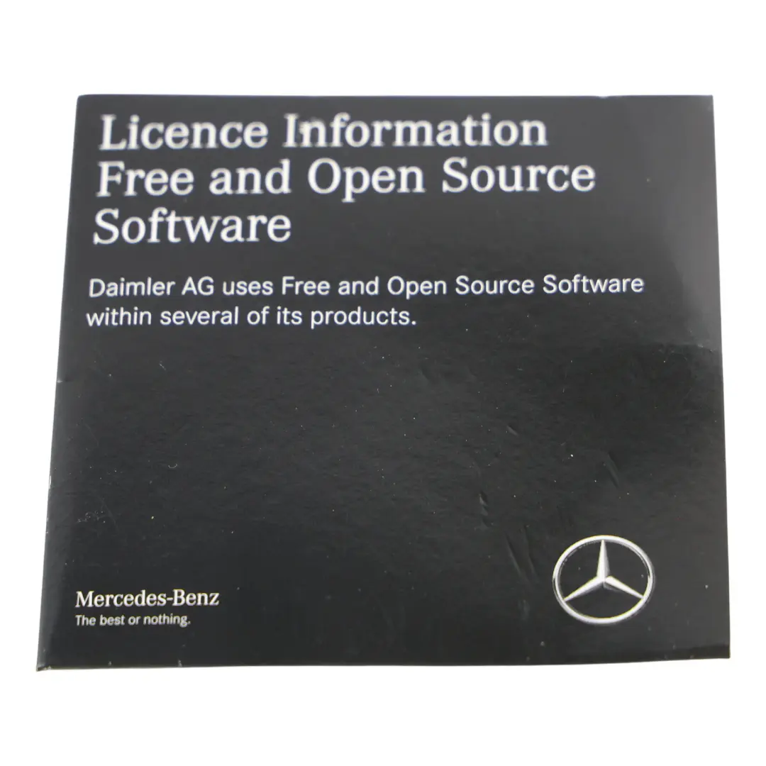 Płyta CD Licencja Oprogramowanie Open Source do Mercedes C205 o numerze A2058277400 Mercedes C205 Płyta CD Licencja Oprogramowanie Open Source - SKU A2058277400 - Numer Części A2058277400