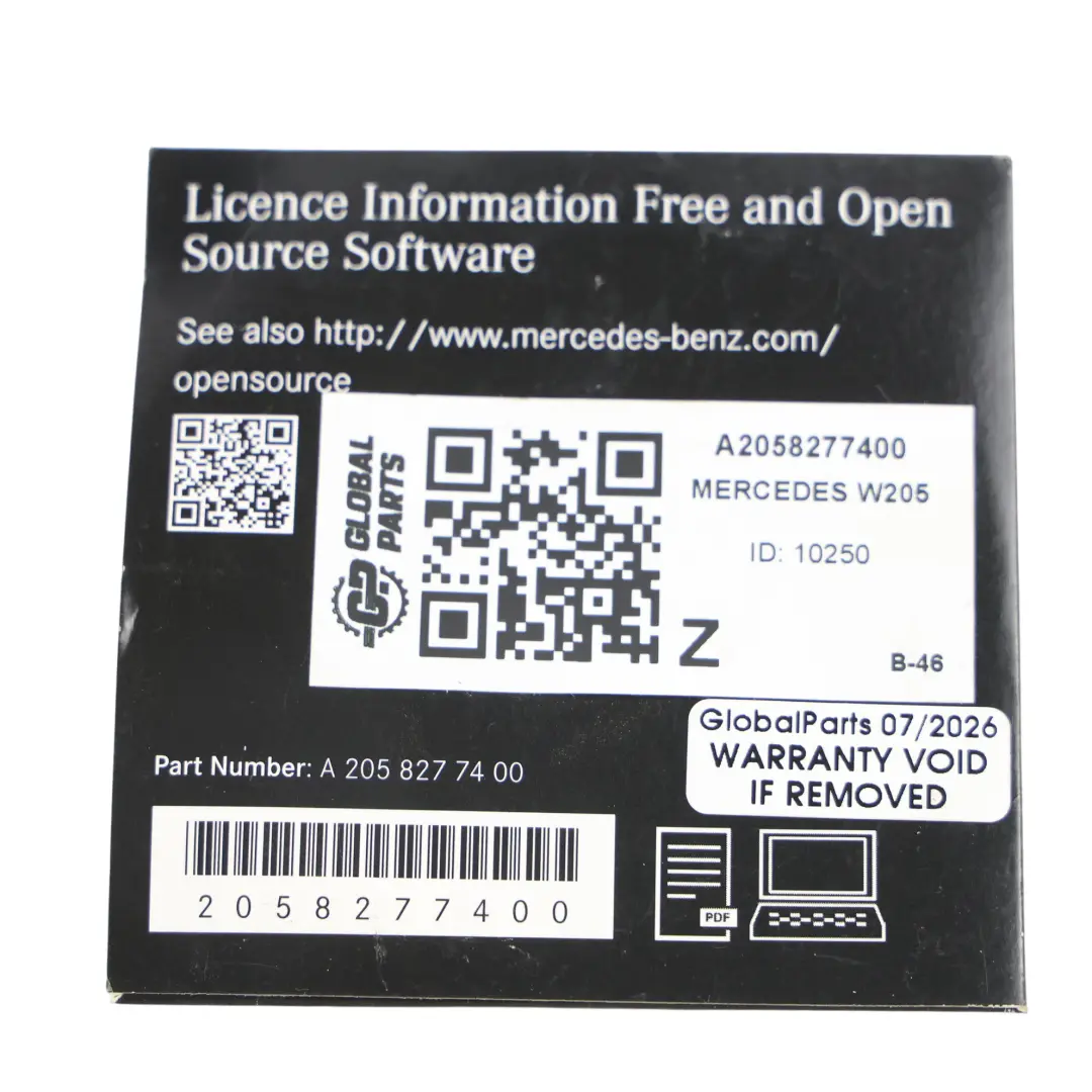 Płyta CD Licencja Oprogramowanie Open Source do Mercedes C205 o numerze A2058277400 Mercedes C205 Płyta CD Licencja Oprogramowanie Open Source - SKU A2058277400 - Numer Części A2058277400