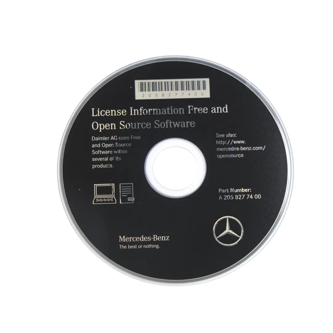 Mercedes C205 Licence Information Free And Open Source Software CD - SKU A2058277400 - Part number A2058277400