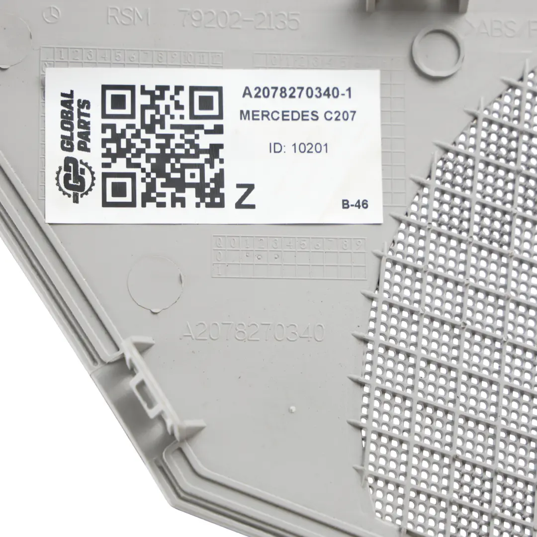 Mercedes C207 Cubierta Altavoz Trasero Izquierdo Trim - SKU A2078270340-1 - Número de pieza A2078270340