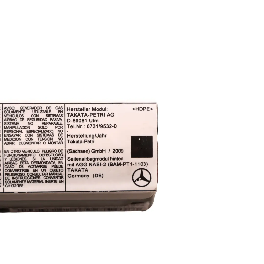 Mercedes W204 C207 Side Air Module Curtain Rear Left N/S - SKU A2078600702 - Part number A2078600702