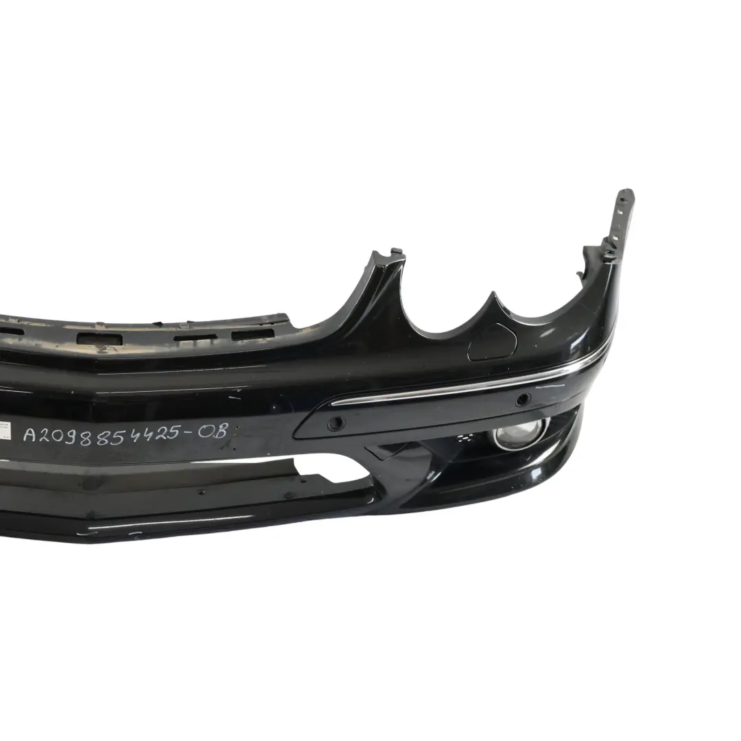 Mercedes W209 Front Bumper AMG Trim Panel Cover Obsidian Black Metallic - 197 - SKU A2098854425-OB - Part number A2098854425