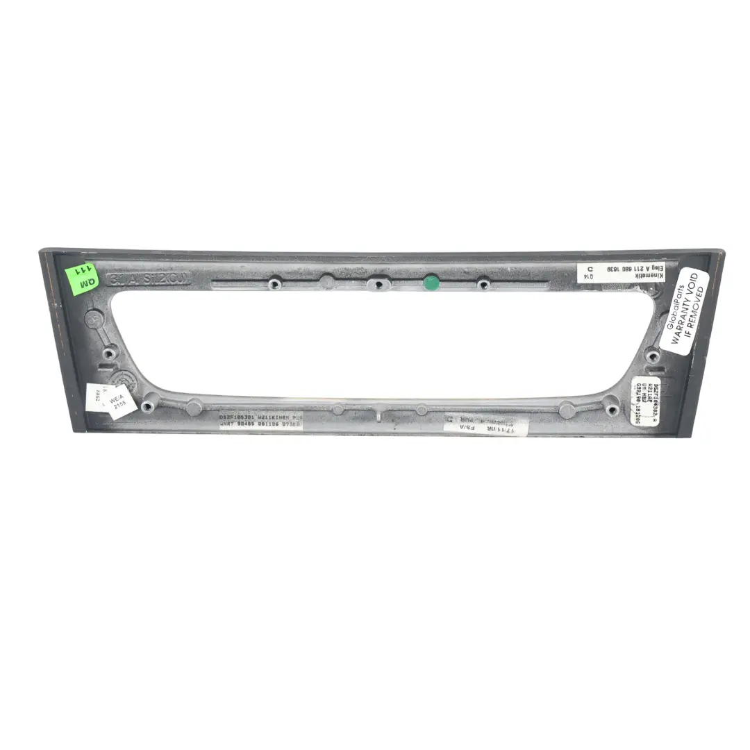 Centre Console Pigeon Hole Cover Trim Wood Effect to Mercedes W211 with Part number A2116801639 Mercedes W211 Centre Console Pigeon Hole Cover Trim Wood Effect - SKU A2116801639 - Part number A2116801639
