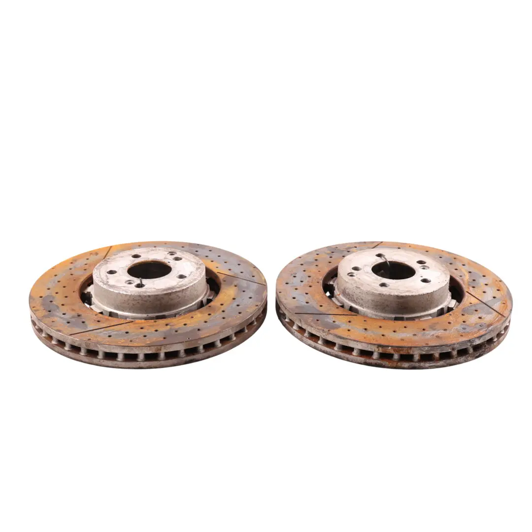 Mercedes C204 C63 AMG Front Brake Disc Rotor Ventilated Set X2 Left Right N/O/S - SKU A2124210512 - Part number A2124210512