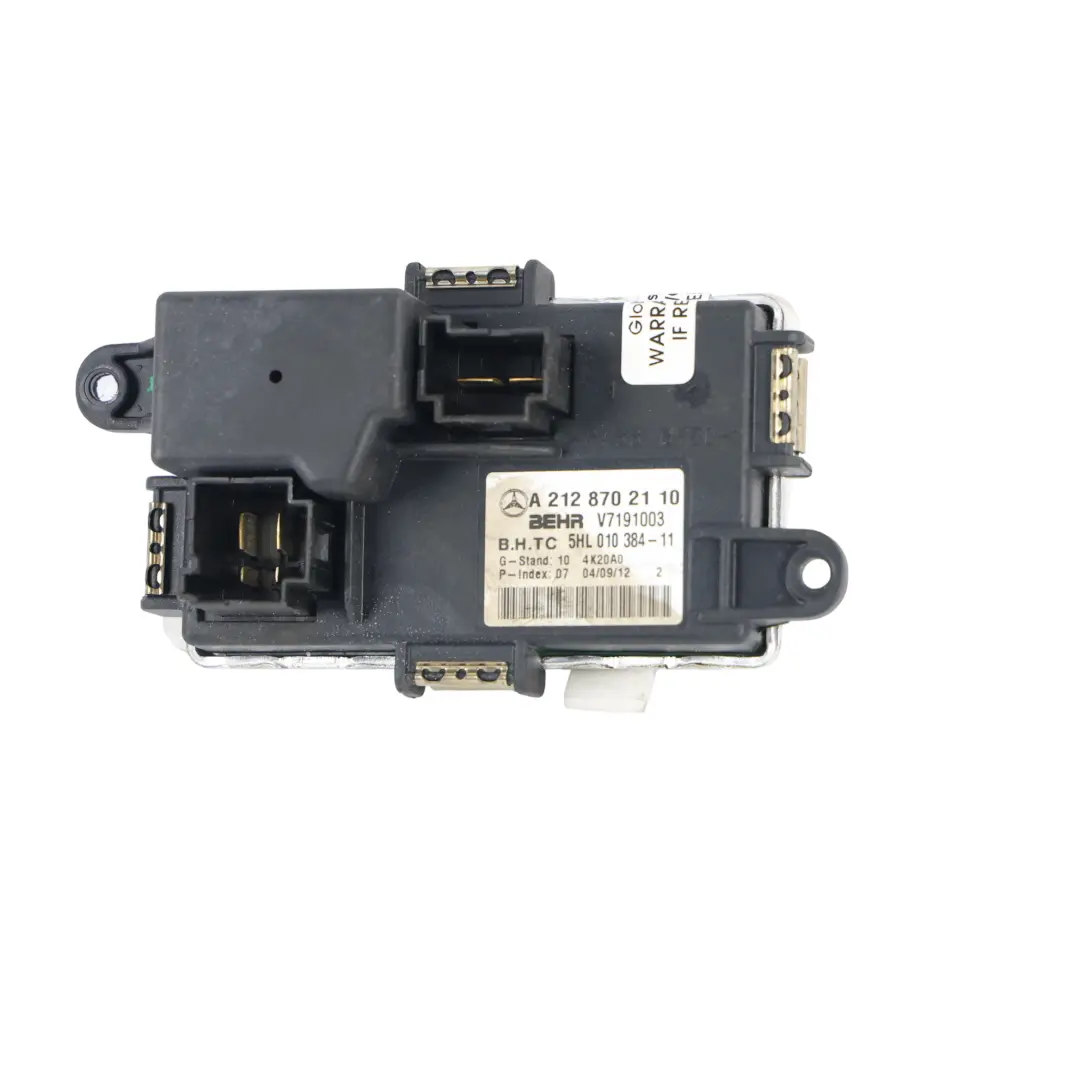 Heater Blower Motor Mercedes W204 W207 W212 Resistor Regulator to with Part number A2128702110 Heater Blower Motor Mercedes W204 W207 W212 Resistor Regulator - SKU A2128702110 - Part number A2128702110