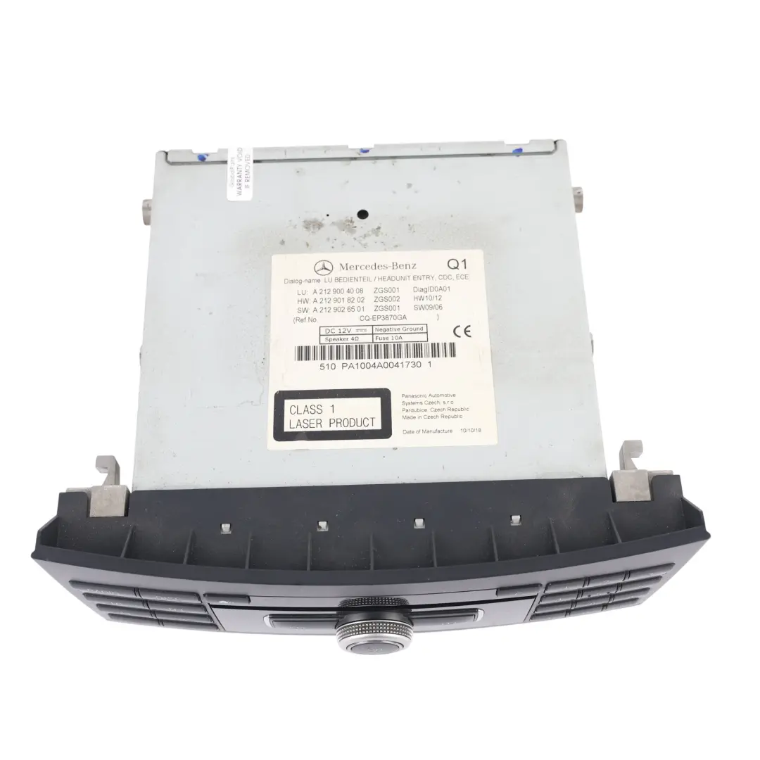Mercedes C207 Stereo Radio Lettore CD Unità principale - SKU A2129004008 - Numero di parte A2129004008