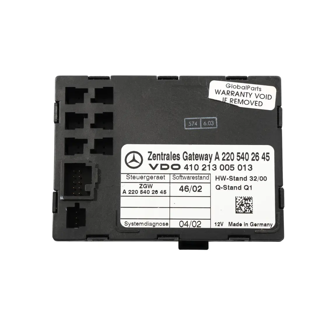 Mercedes C215 W220 R230 Módulo Control Gateway Unidad Diagnóstico - SKU A2205402645 - Número de pieza A2205402645