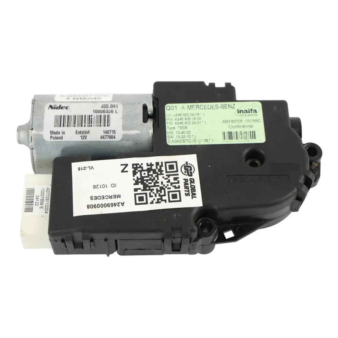 Panoramadach Schiebedach Modul Motor Steuergerät für Mercedes W246 mit Teilenummer A2469000908 Mercedes W246 Panoramadach Schiebedach Modul Motor Steuergerät - SKU A2469000908 - Teilenummer A2469000908