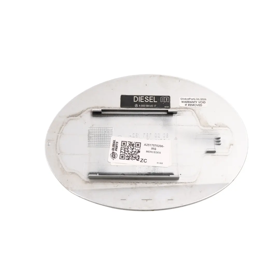 Flap Tank Cap Cover Iridium Silver Metallic - 775 to Mercedes W251 Fuel with Part number A2517570206 Mercedes W251 Fuel Flap Tank Cap Cover Iridium Silver Metallic - 775 - SKU A2517570206-IRS - Part number A2517570206