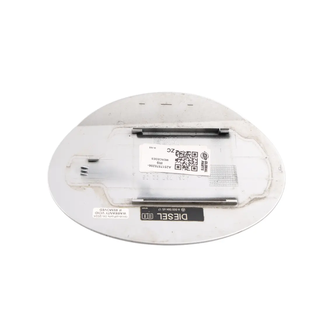 Flap Tank Cap Cover Iridium Silver Metallic - 775 to Mercedes W251 Fuel with Part number A2517570206 Mercedes W251 Fuel Flap Tank Cap Cover Iridium Silver Metallic - 775 - SKU A2517570206-IRS - Part number A2517570206