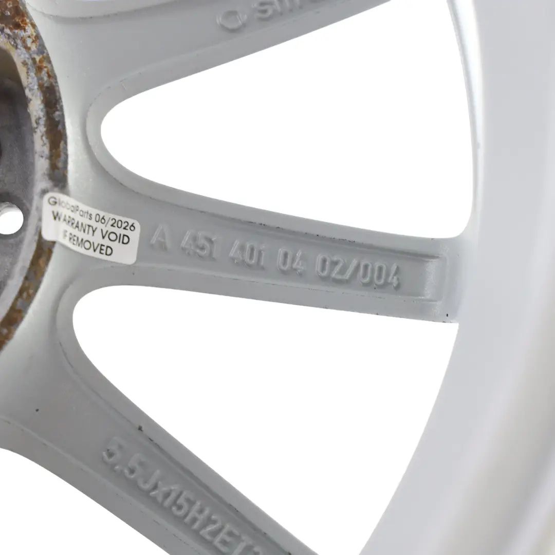 Smart Fortwo Rear Alloy Wheel 12 Spoke Silver 15" ET:22 5.5J 3x112 - SKU A4514010402-1 - Part number A4514010402