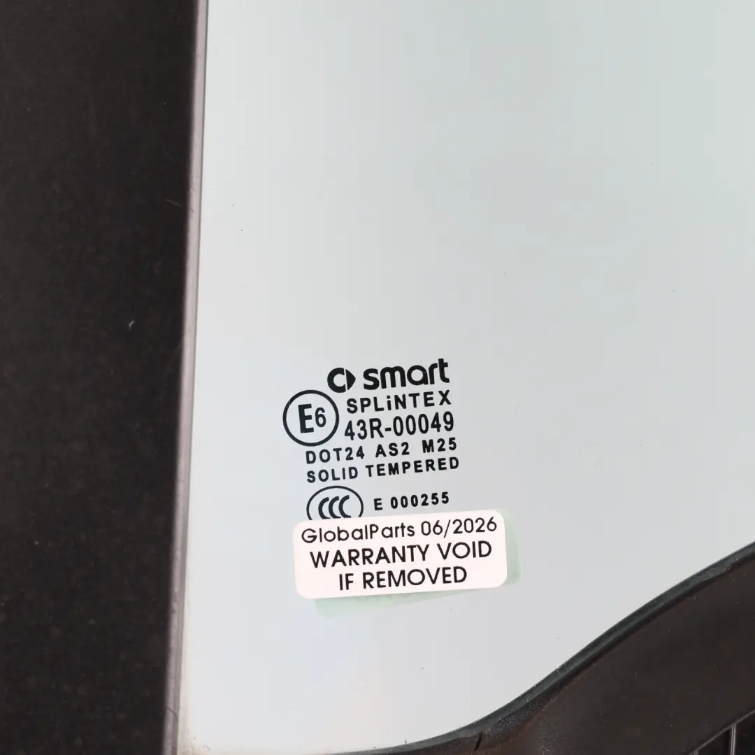 Smart Fortwo A451 Mk2 Side Window Glass Fixed Front Left N/S AS2 A4517250110 - SKU A4517250500 - Part number A4517250500
