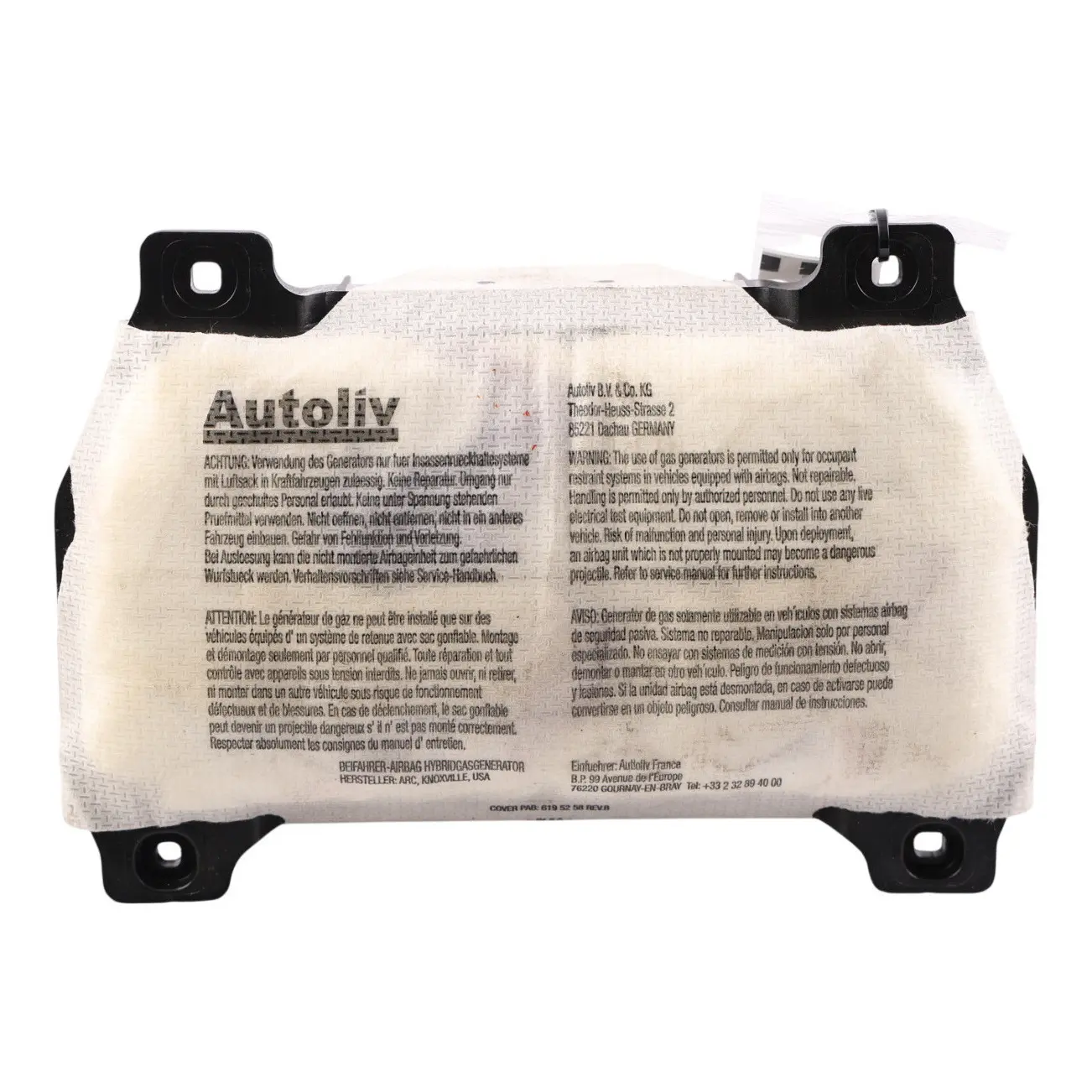 Smart Fortwo C451 Front Dashboard Air Module Passenger Side A4518605002