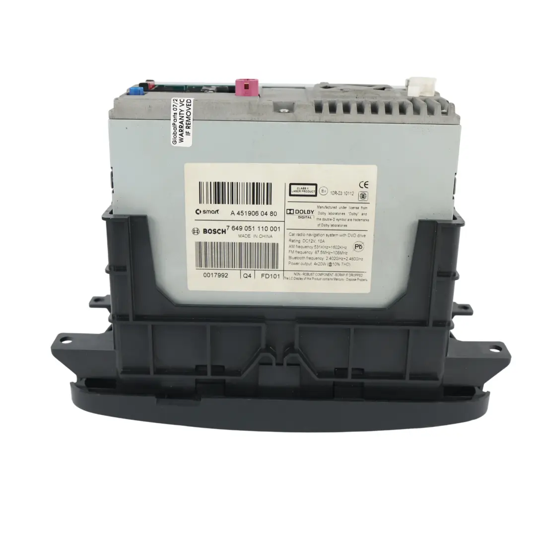 Smart ForTwo C451 Radio Stereo CD Bluetooth Bosch - SKU A4519060480 - Numer Części A4519060480