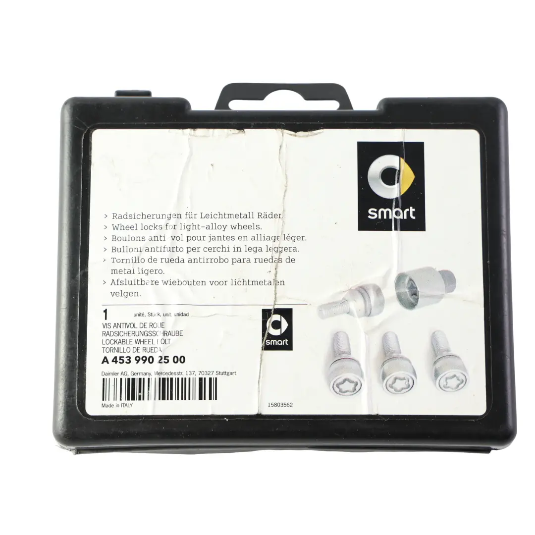 A453 Radmutter Diebstahlschutz Satz für Smart mit Teilenummer A4539902500 Smart A453 Radmutter Diebstahlschutz Satz - SKU A4539902500 - Teilenummer A4539902500