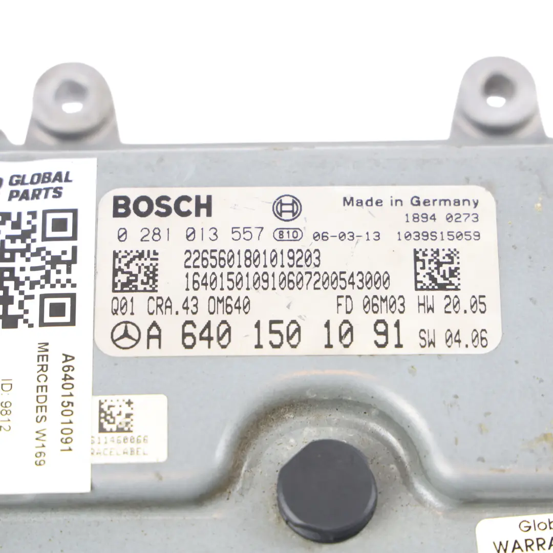 Mercedes W169 W245 OM640.941 140HP Centralina Motore ECU Automatico - SKU A6401501091 - Numero di parte A6401501091