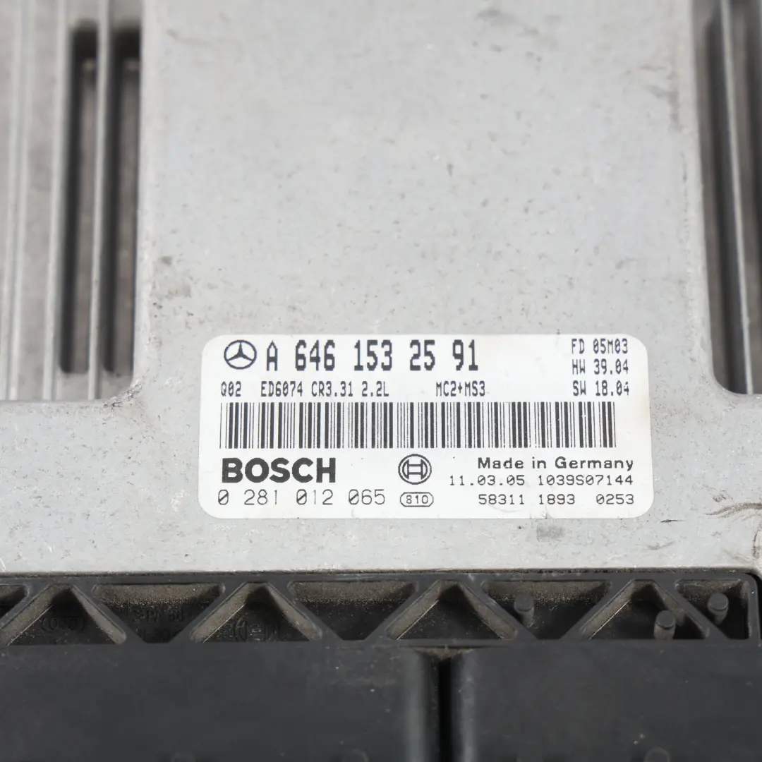 Mercedes W639 111 CDI OM646 109HP Kit Módulo ECU Motor Manual - SKU A6461532591-2 - Número de pieza A6461532591