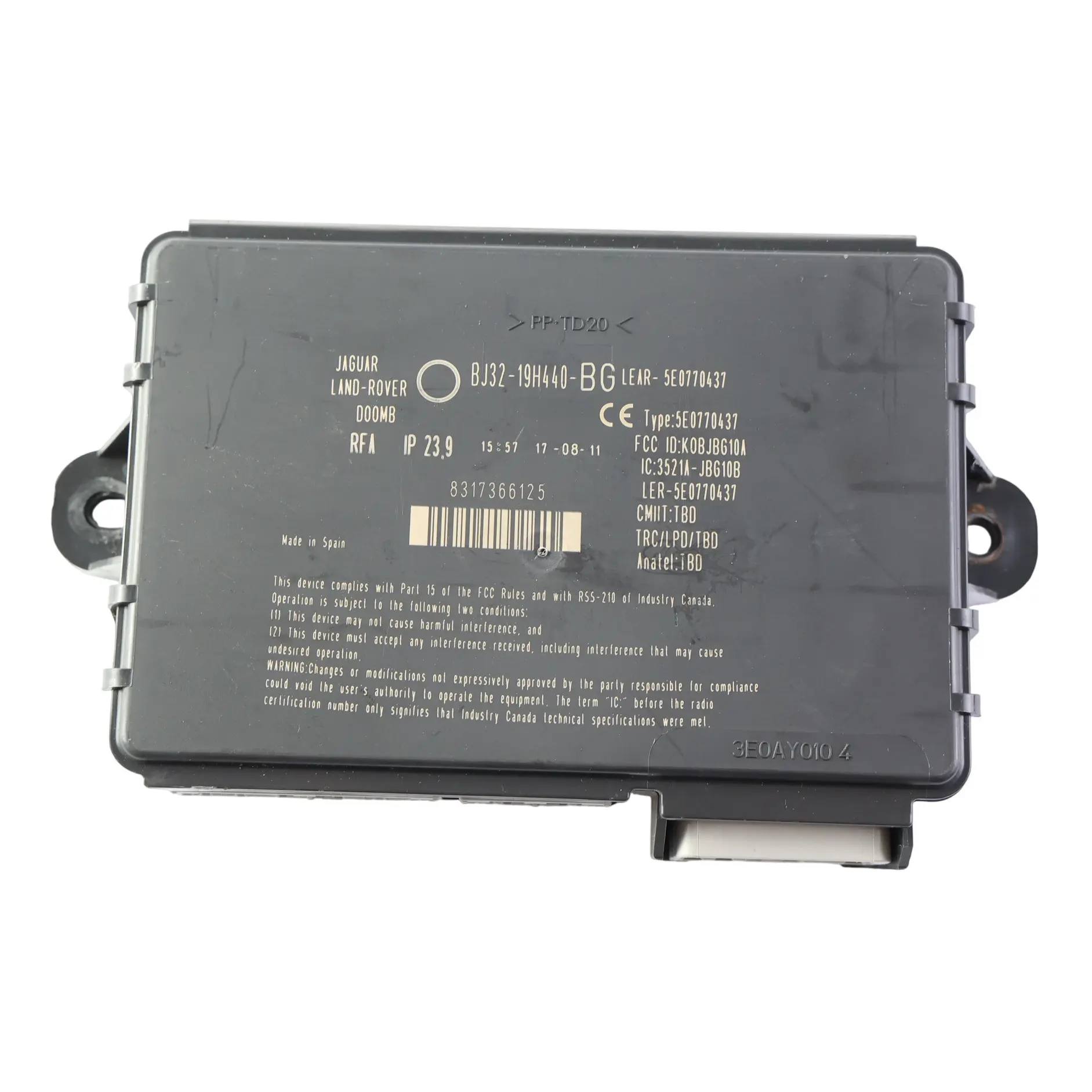 Land Rover Range Rover Evoque L538 Módulo Control Arranque Sin Llave BJ32-19H440