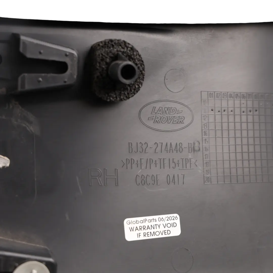 Door Moulding Cover Strip Right O/S to Range Rover Evoque L538 Rear with Part number BJ32-274A48-BB Range Rover Evoque L538 Rear Door Moulding Cover Strip Right O/S - SKU BJ32-274A48-BB - Part number BJ32-274A48-BB