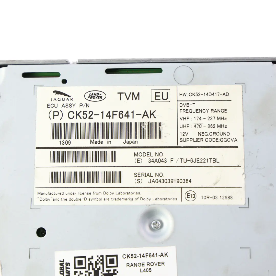 Range Rover Vogue L405 Evoque L538 Módulo Control Sintonizador TV - SKU CK52-14F641-AK - Número de pieza CK52-14F641-AK