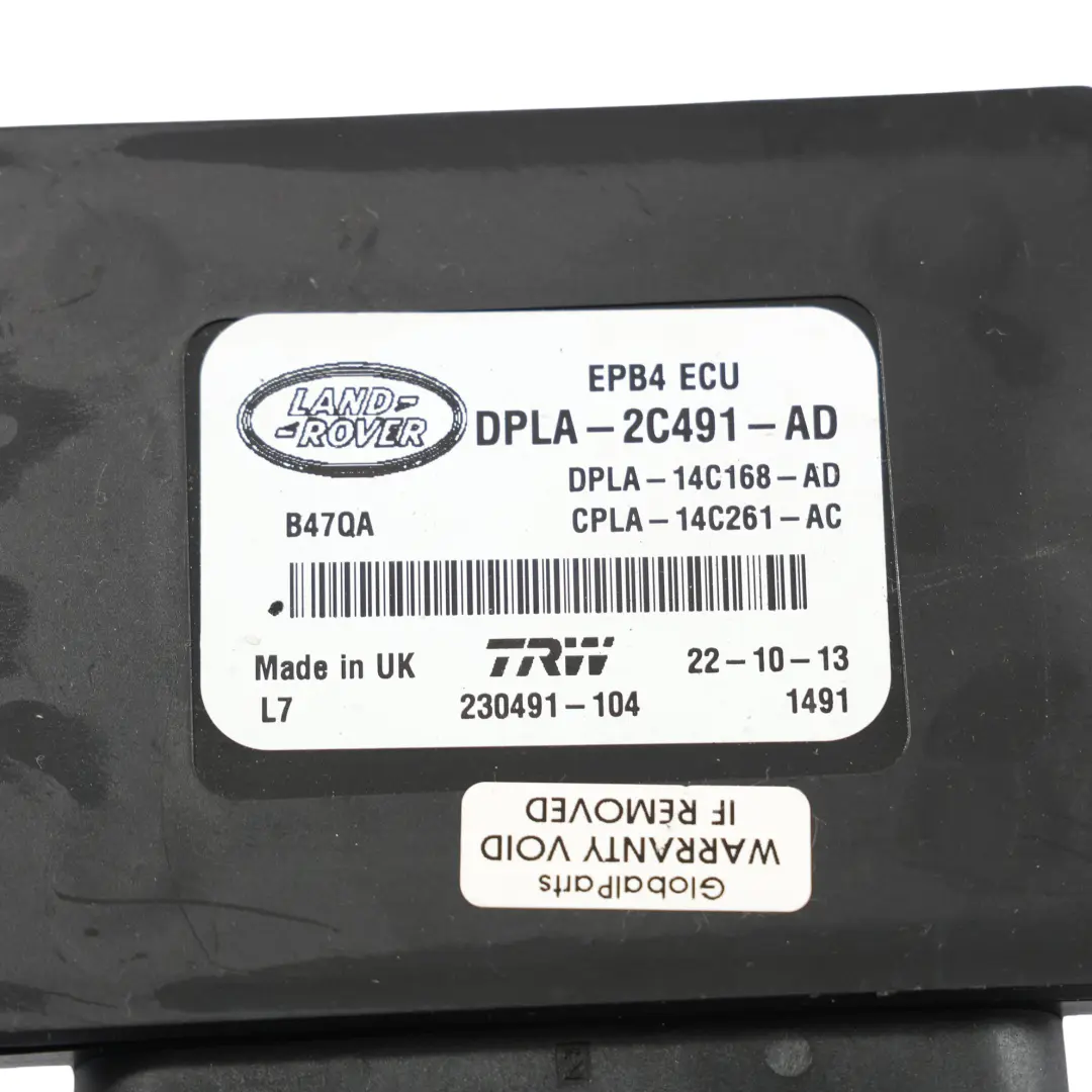 Elektrische Parkbremse Steuergerät für Range Rover L405 mit Teilenummer DPLA-2C491-AD Range Rover L405 Elektrische Parkbremse Steuergerät - SKU DPLA-2C491-AD - Teilenummer DPLA-2C491-AD