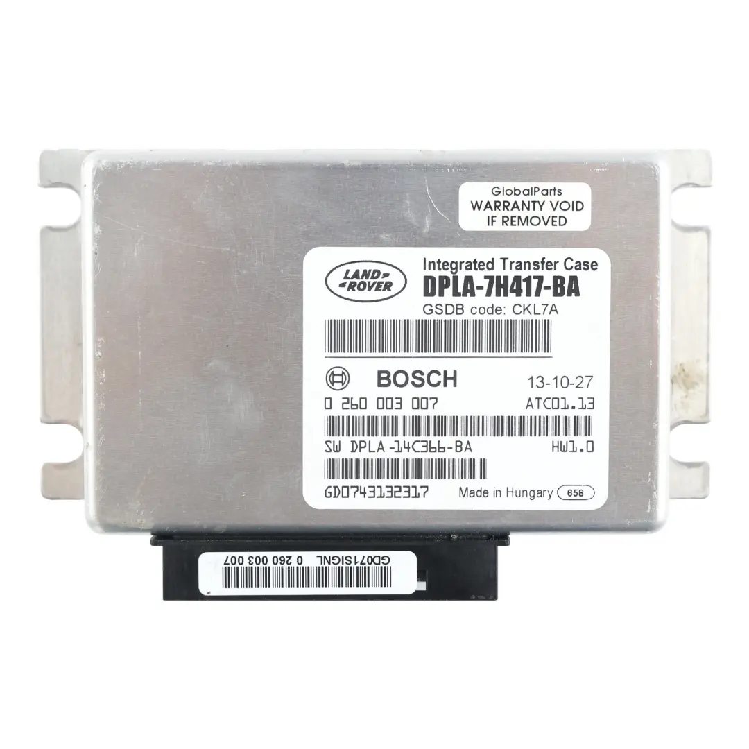 Transfer Case Control Unit Module ECU Bosh to Range Rover L405 L494 with Part number DPLA-7H417-BA Range Rover L405 L494 Transfer Case Control Unit Module ECU Bosh - SKU DPLA-7H417-BA - Part number DPLA-7H417-BA