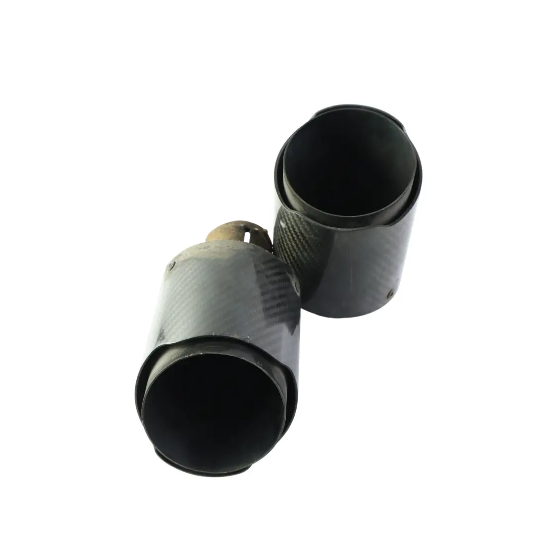 BMW E90 E91 E92 Exhaust Tailpipe Tip Set Carbon Look M Sport - SKU E92-EXHAUST-TIP-SET - Part number E92-EXHAUST-TIP-SET