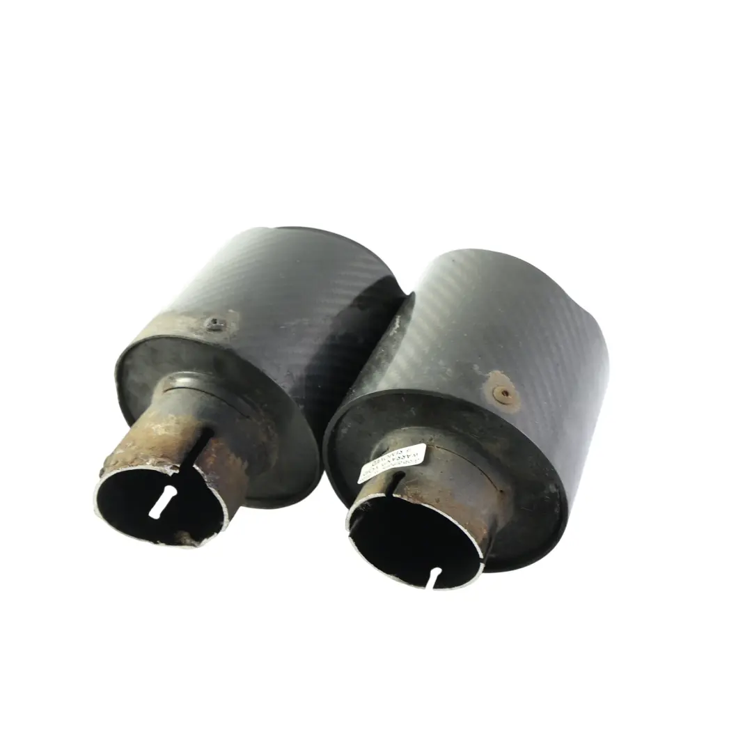 BMW E90 E91 E92 Exhaust Tailpipe Tip Set Carbon Look M Sport - SKU E92-EXHAUST-TIP-SET - Part number E92-EXHAUST-TIP-SET