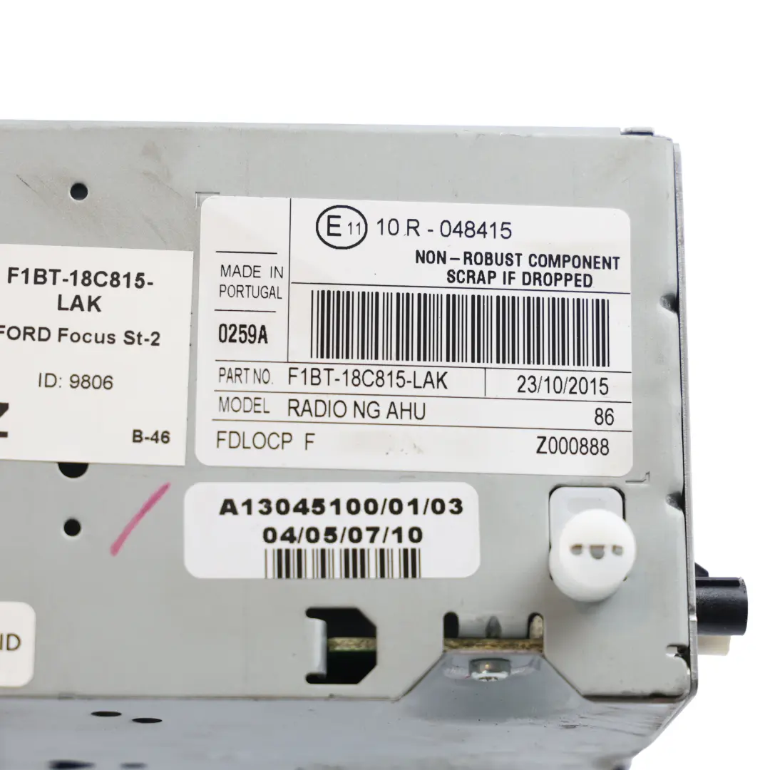 Ford Focus Mk3 Radio Odtwarzacz CD - SKU F1BT-18C815-LAK - Numer Części F1BT-18C815-LAK