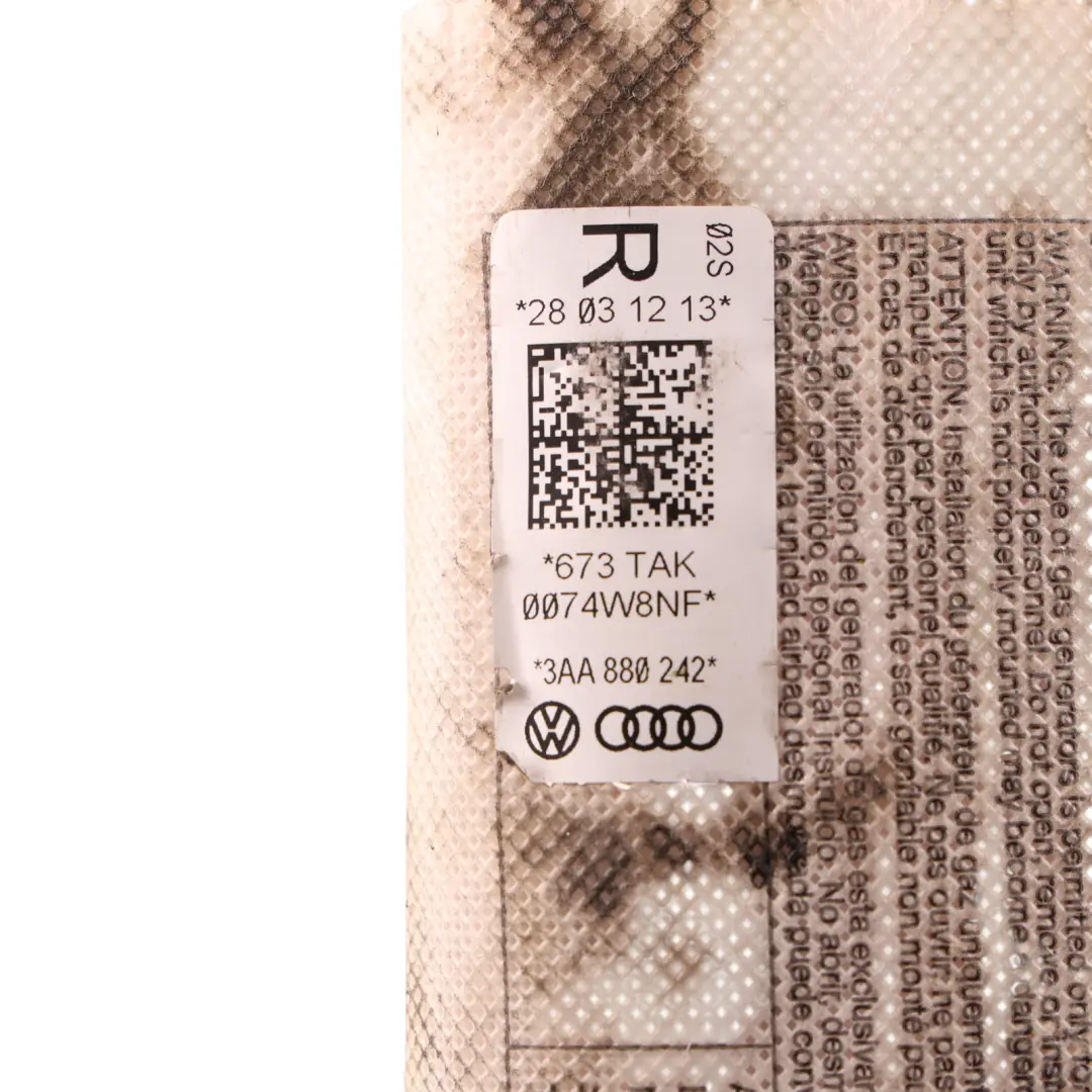 Volkswagen VW Passat B7 Front Seat Air Module SRS Right O/S - SKU 3AA880242A - Part number 3AA880242A
