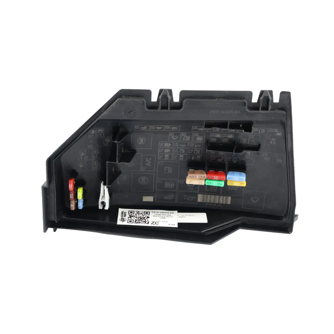 Fuse Box Cover Lid Panel Trim to Land Rover Discovery Sport L550 with Part number FK72-14A076-KA Land Rover Discovery Sport L550 Fuse Box Cover Lid Panel Trim - SKU FK72-14A076-KA - Part number FK72-14A076-KA