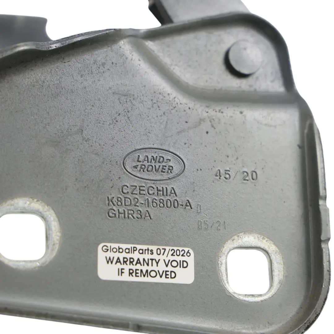 Front Bonnet Hinge Right O/S Nolita Grey - LOJ to Range Rover Evoque L551 with Part number K8D2-16800-AD Range Rover Evoque L551 Front Bonnet Hinge Right O/S Nolita Grey - LOJ - SKU K8D2-16800-AD-NOL - Part number K8D2-16800-AD