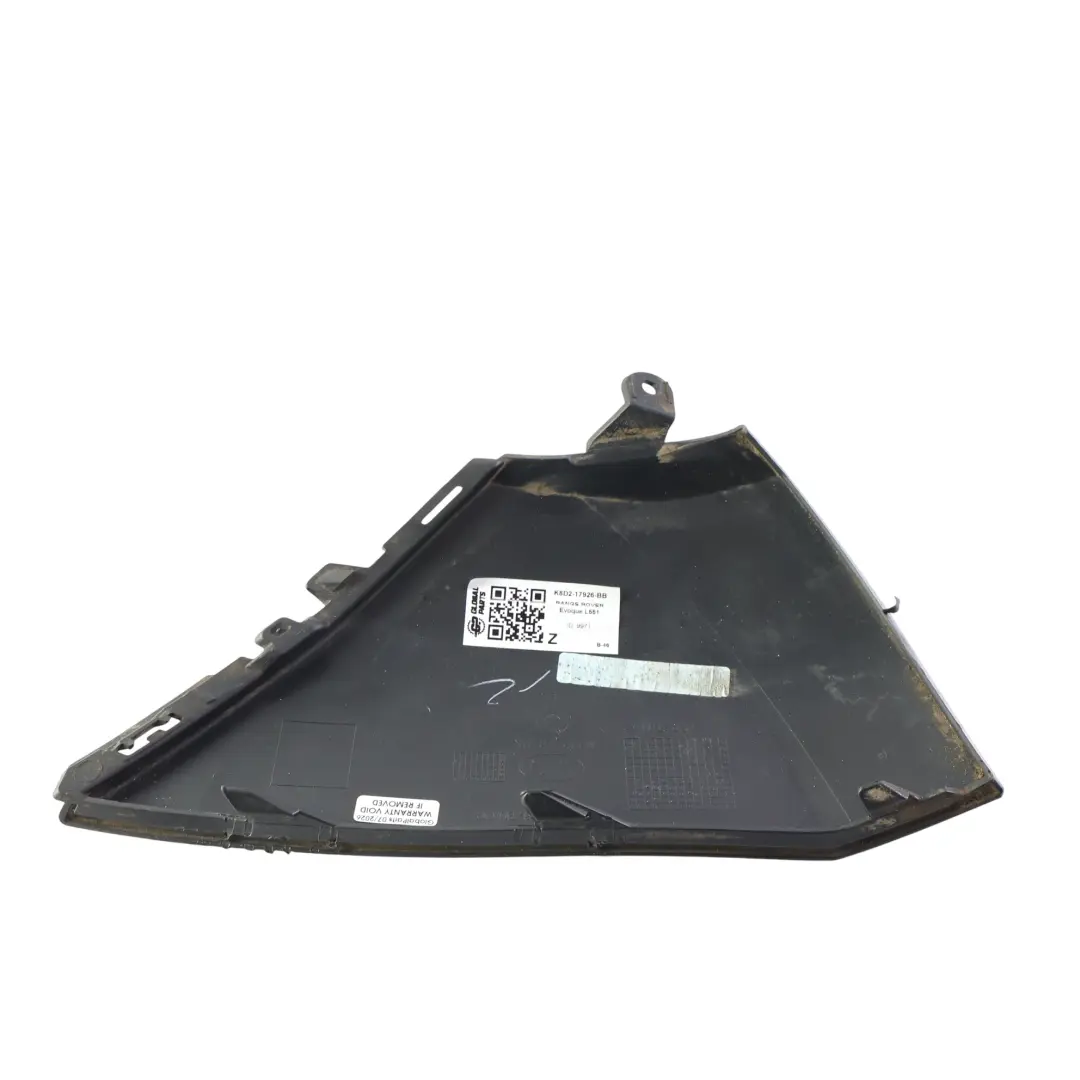 Land Rover Evoque L551 Rear Bumper Mud Guard Corner Right O/S - SKU K8D2-17926-BB - Part number K8D2-17926-BB