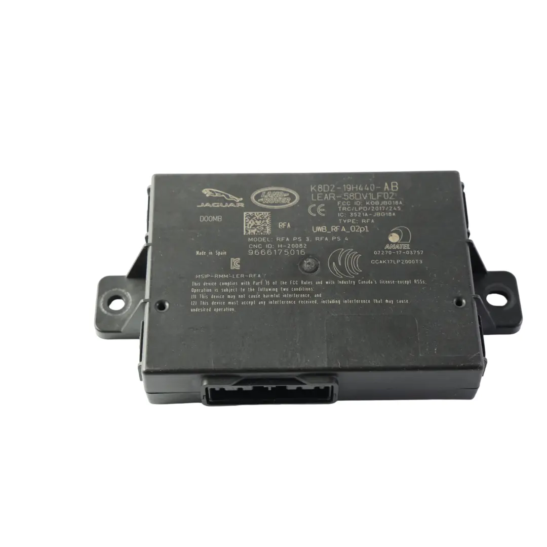 Land Rover Evoque L551 Discovery L550 Module Contrôle Sans Clé - SKU K8D2-19H440-AB - Numéro de pièce K8D2-19H440-AB