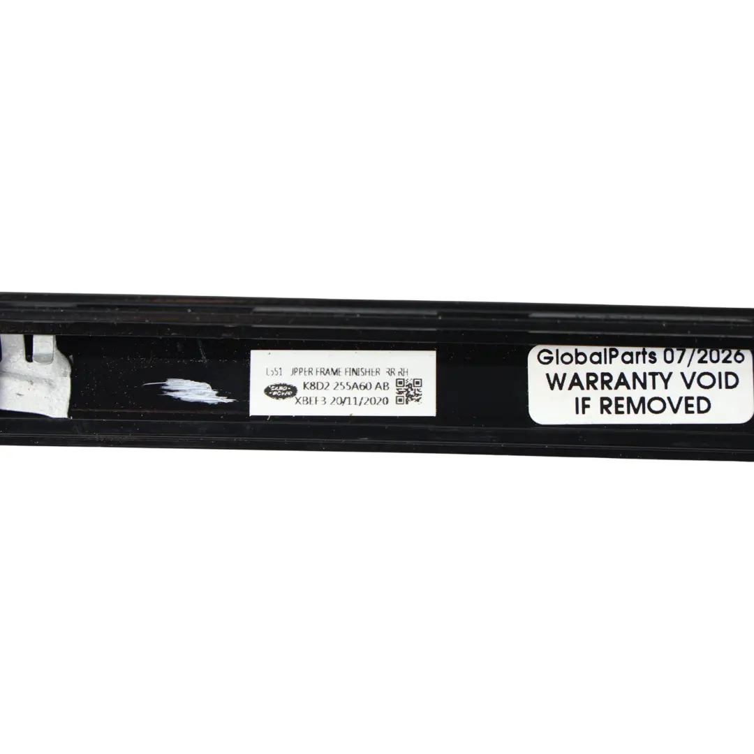 Range Rover Evoque L551 Door Window Trim Strip Rear Right O/S - SKU K8D2-255A60-AB - Part number K8D2-255A60-AB