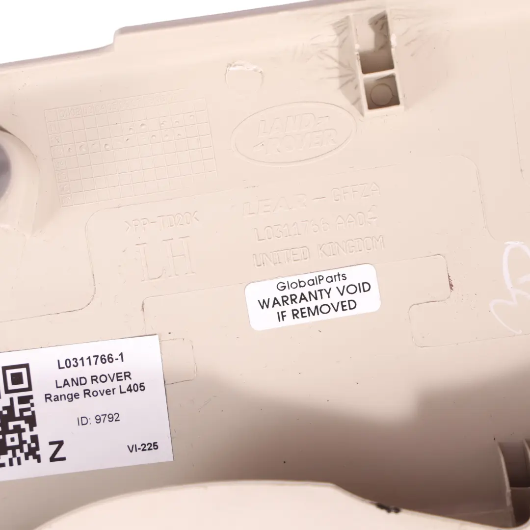 Garniture Siège Arrière Beige Gauche pour Land Rover Range Rover L405 à propos du numéro de pièce L0311766 Land Rover Range Rover L405 Garniture Siège Arrière Beige Gauche - SKU L0311766-1 - Numéro de pièce L0311766