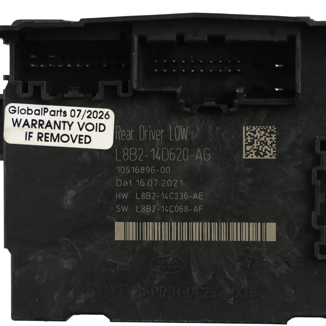 Door Module Rear Driver's Side to Land Rover Jaguar I-Pace X590 with Part number L8B2-14D620-AG Land Rover Jaguar I-Pace X590 Door Module Rear Driver's Side - SKU L8B2-14D620-AG - Part number L8B2-14D620-AG
