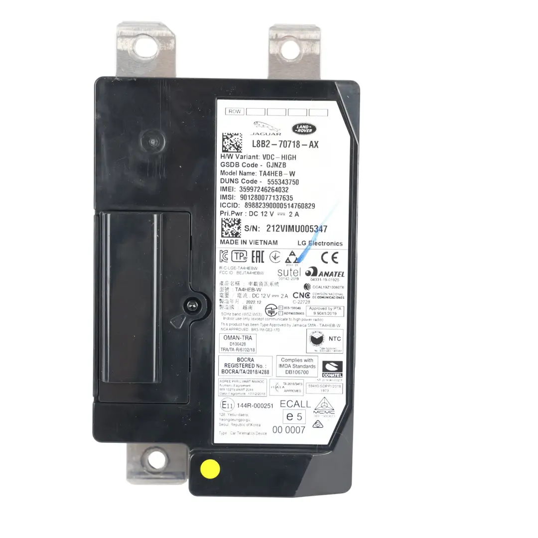 Land Rover Range Rover Velar L560 Modulo Telematica - SKU L8B2-70718-AX - Numero di parte L8B2-70718-AX