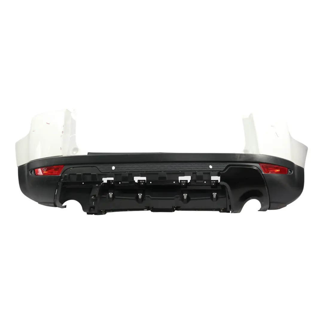Bumper Trim Cover Fuji White - 867 to Land Rover Range Rover Evoque L538 Rear with Part number LR026337 Land Rover Range Rover Evoque L538 Rear Bumper Trim Cover Fuji White - 867 - SKU LR026337-FWH - Part number LR026337