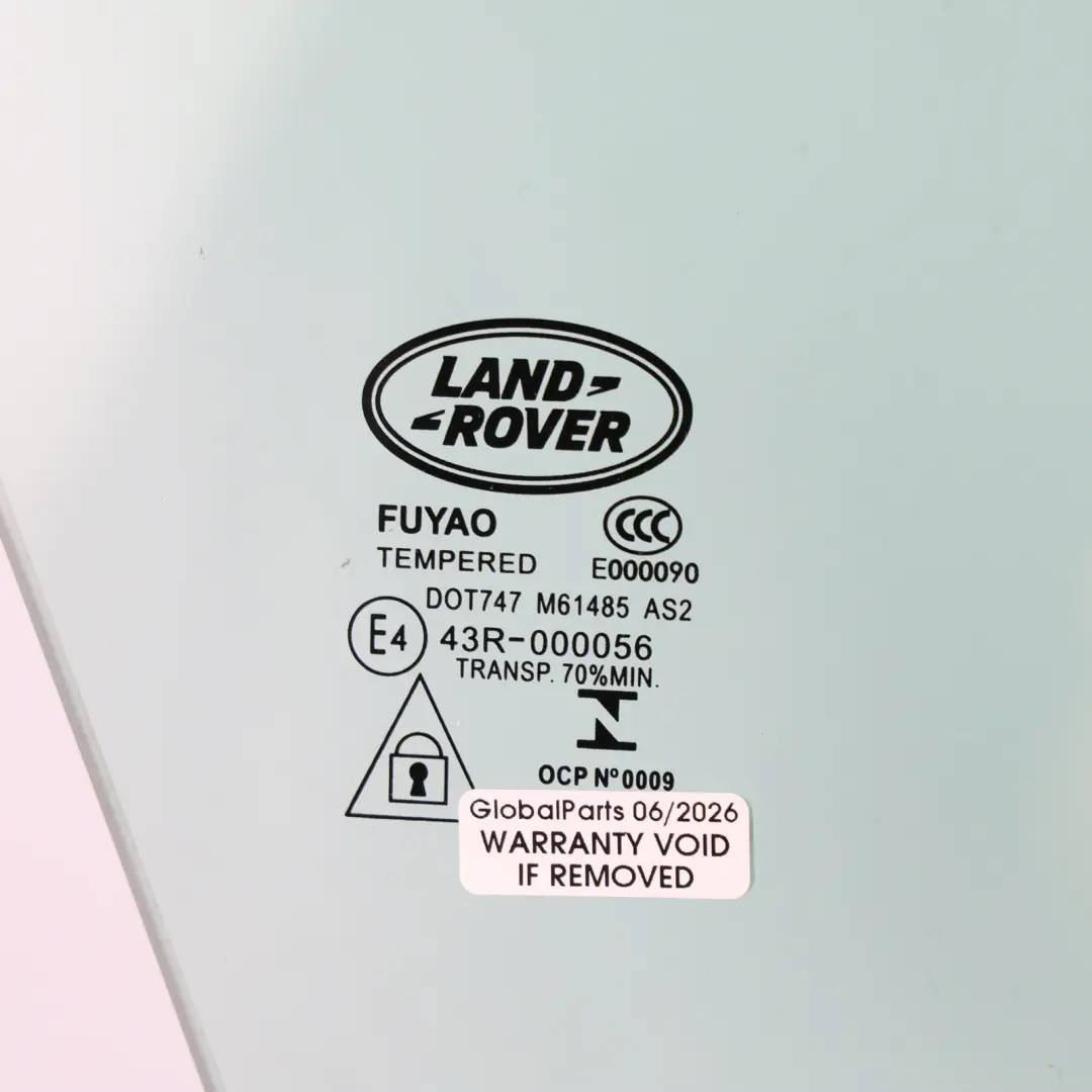 Range Rover Velar L560 Door Window Glass Front Right O/S AS2 J8A2-21412-AB - SKU LR093208 - Part number LR093208
