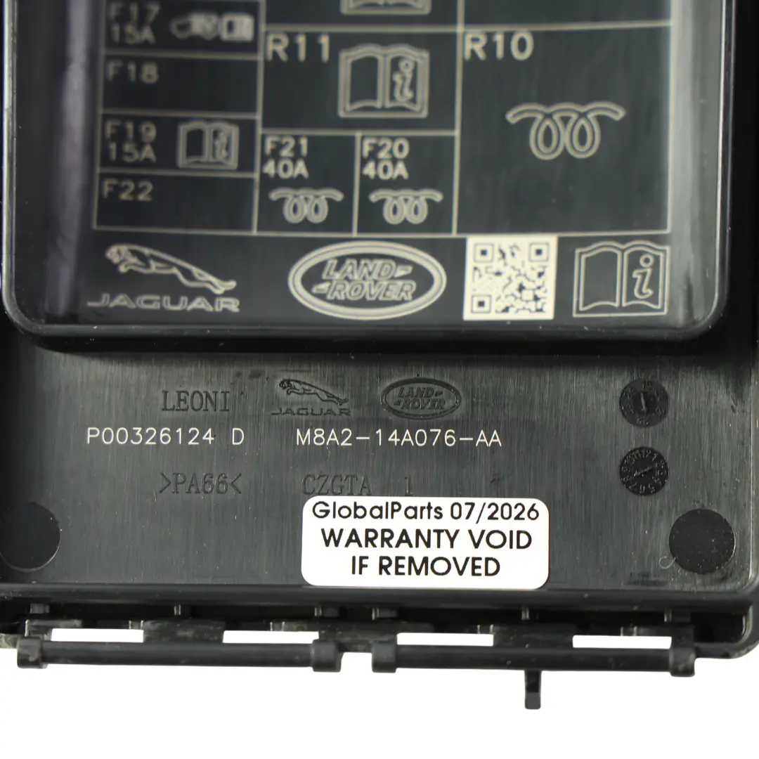 Boîtier Fusibles Couvercle Supérieur pour Range Rover Velar L560 à propos du numéro de pièce M8A2-14A076-AA Range Rover Velar L560 Boîtier Fusibles Couvercle Supérieur - SKU M8A2-14A076-AA - Numéro de pièce M8A2-14A076-AA