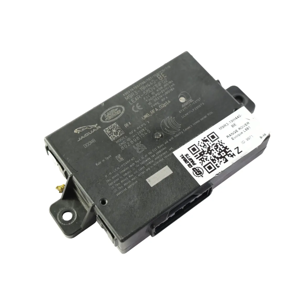 Range Rover Evoque L551 Module Unité Contrôle Entrée Sans Clé ECU - SKU M9R3-19H440-BE - Numéro de pièce M9R3-19H440-BE